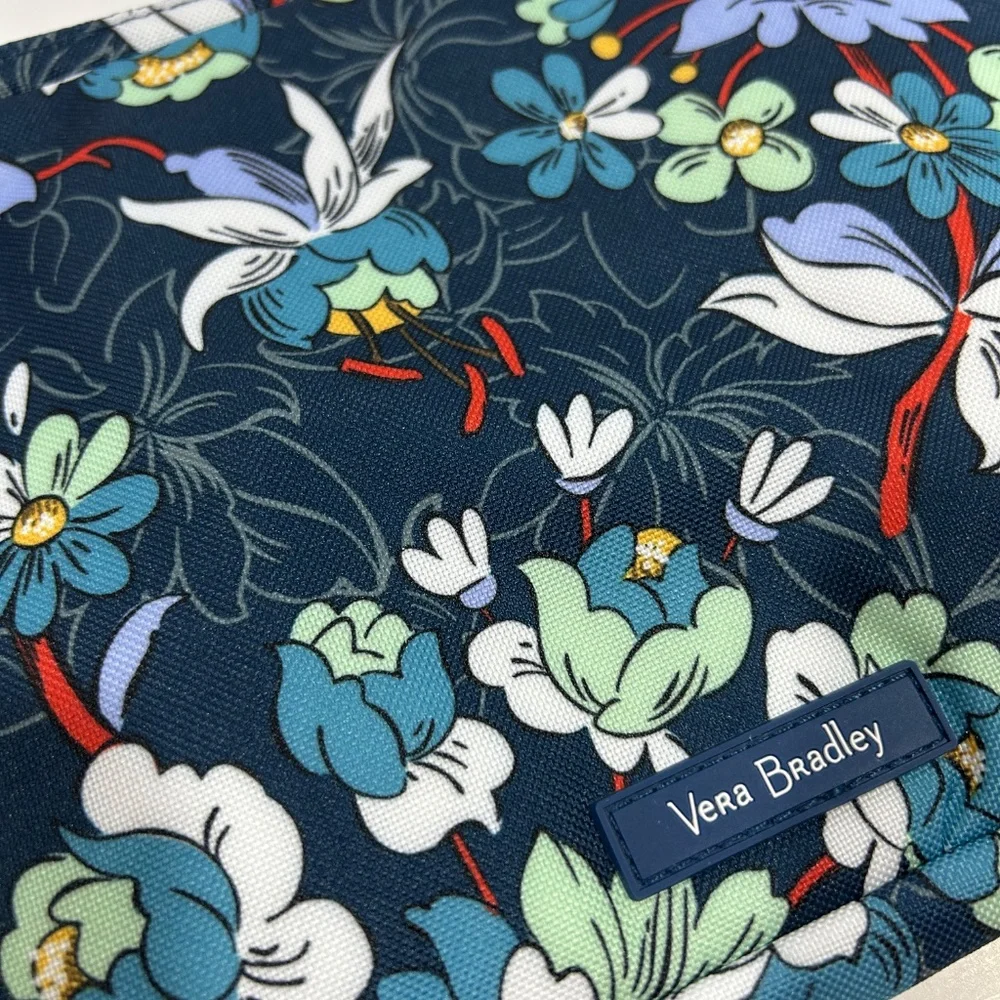 Vera Bradley Wipes Wristlet Pouch-Bag FLORAL BURST Blue Navy Diaper-Changing NEW
